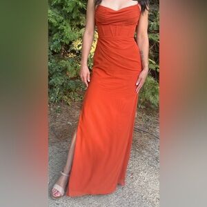 Azazie Mai Wedding Guest or Bridesmaid Dress Paprika